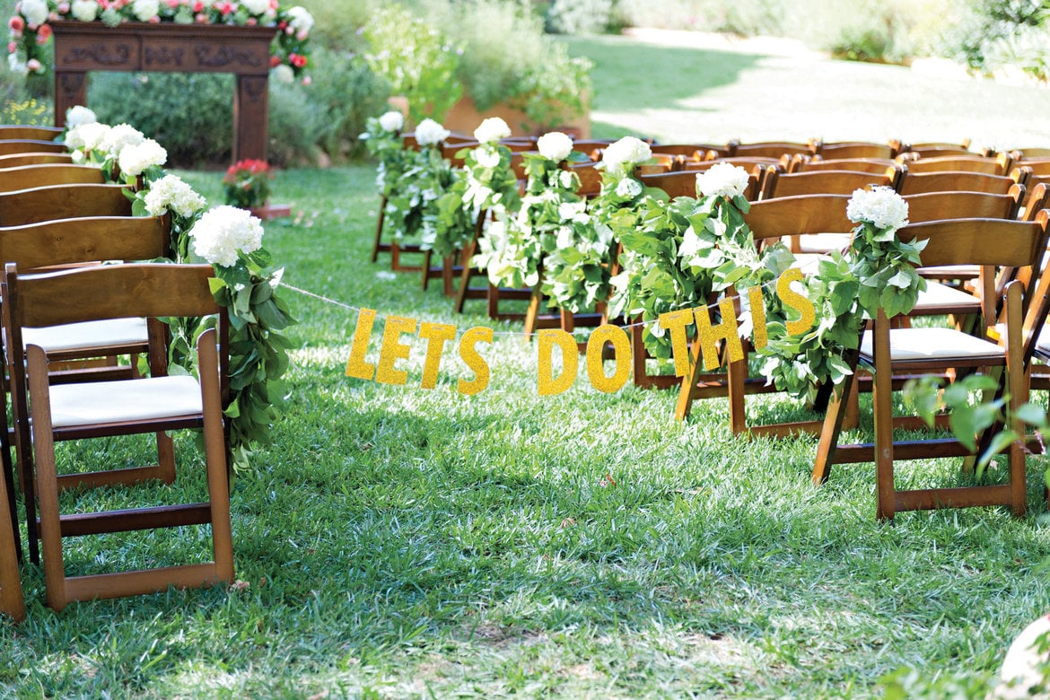 lets do this wedding ceremony sign