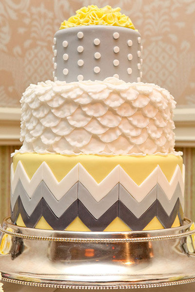 chevron wedding cake