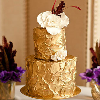 gold wedding cake