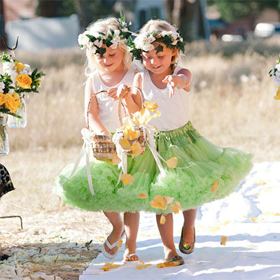 green flower girls