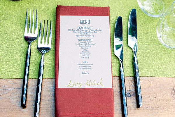 wedding welcome party menu