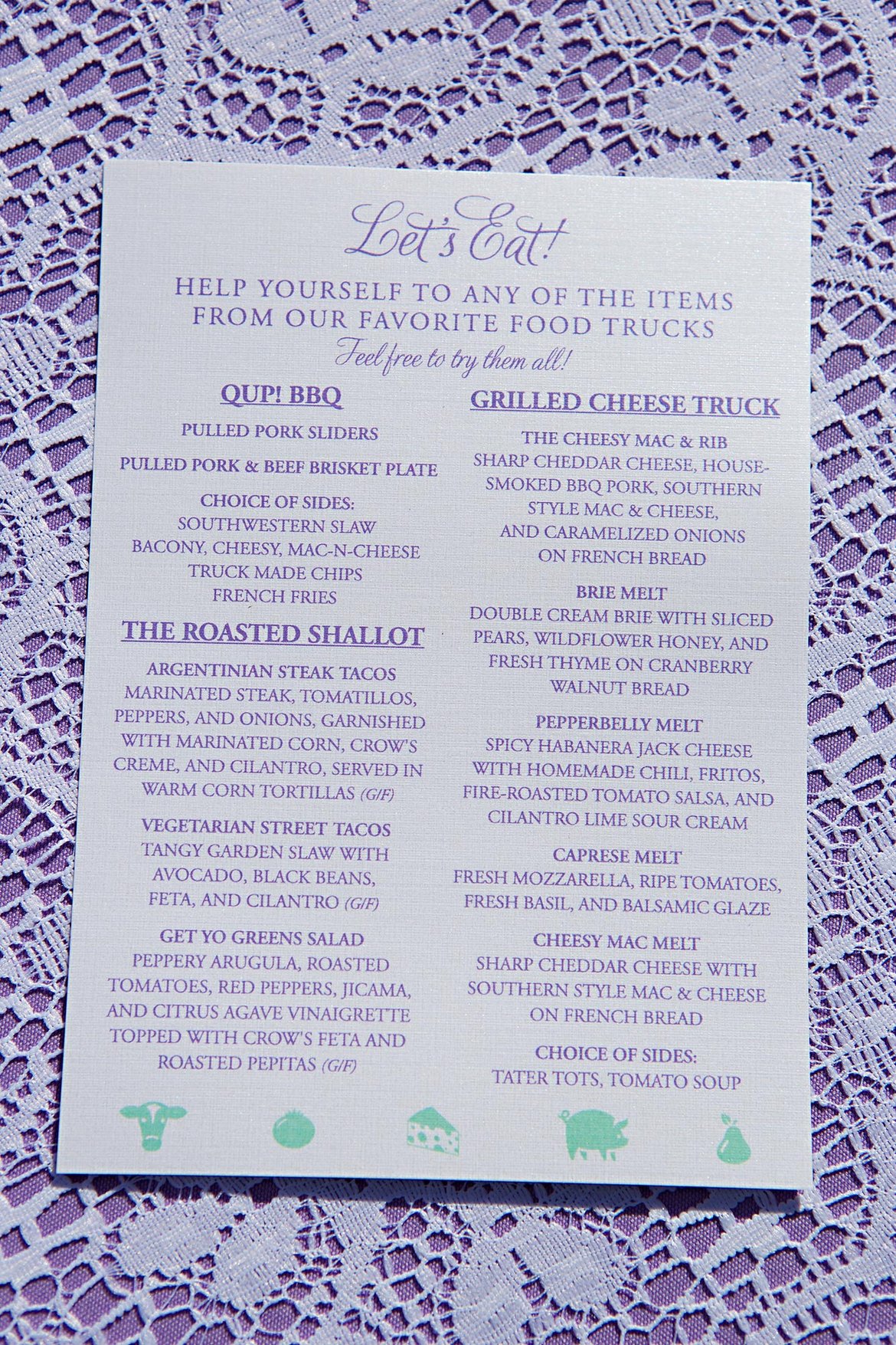 wedding menu