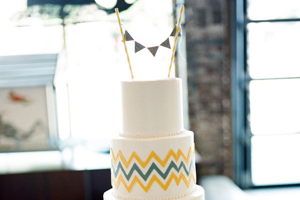 bunting wedding cake topper