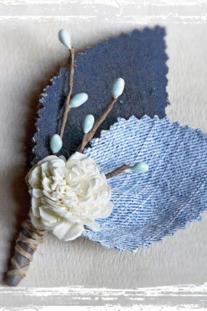 denim boutonniere