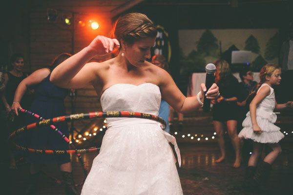 hula hooping bride