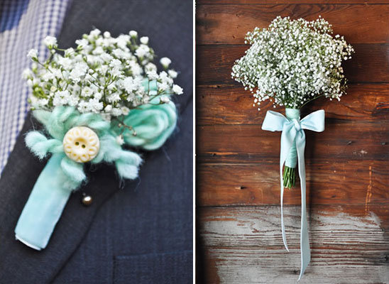 babys breath boutonniere