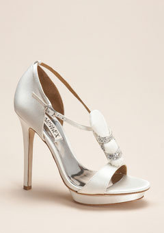 badgley mischka white shoe