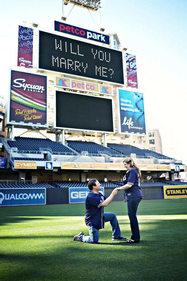 baseball engagement photos