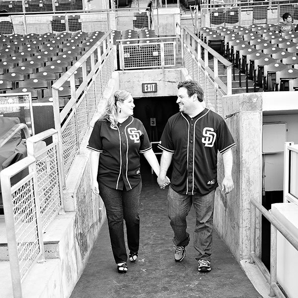 baseball engagement photos