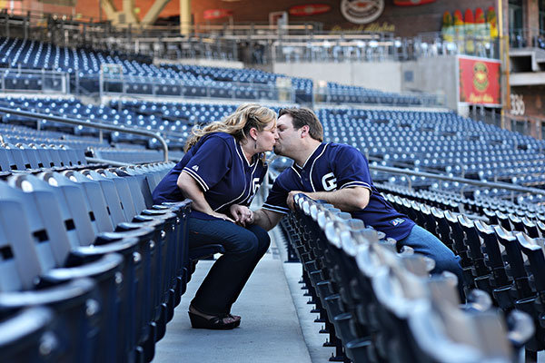 baseball engagement photos