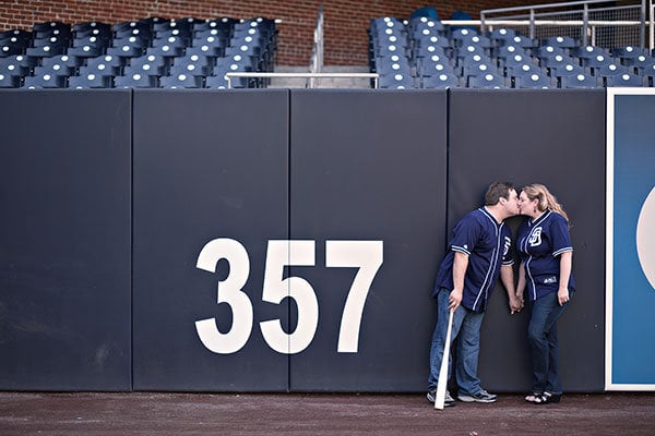 baseball engagement photos