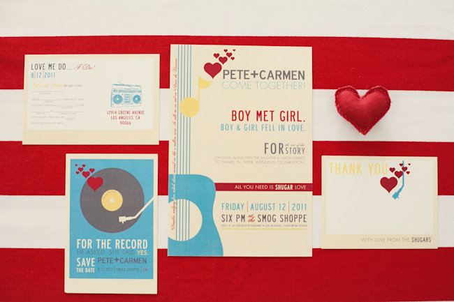 beatles theme wedding invitation