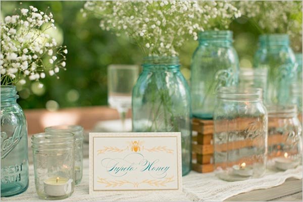 blue mason jars 