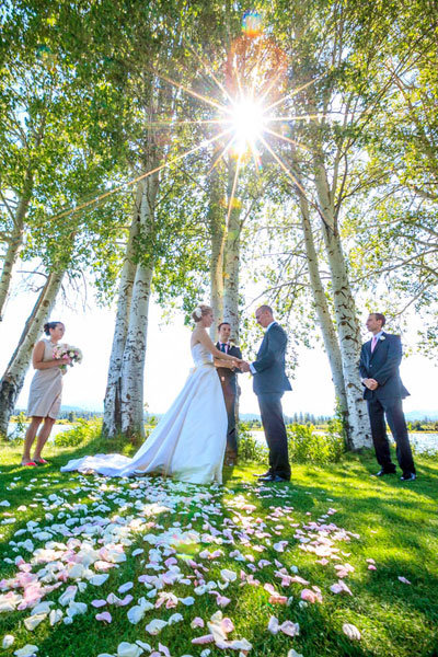 outdoor wedding in the woods