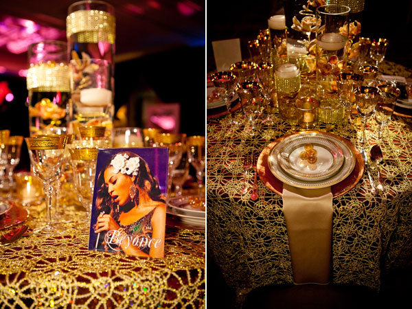 beyonce wedding table decor