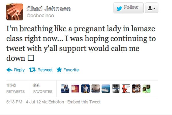 chad johnson wedding tweet