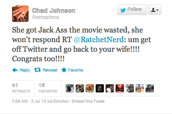 chad johnson wedding tweet