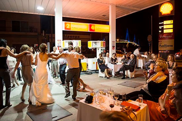 gas station wedding