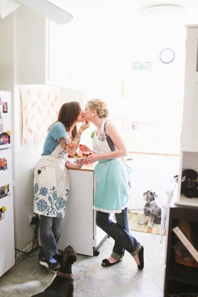 kitchen engagement photos