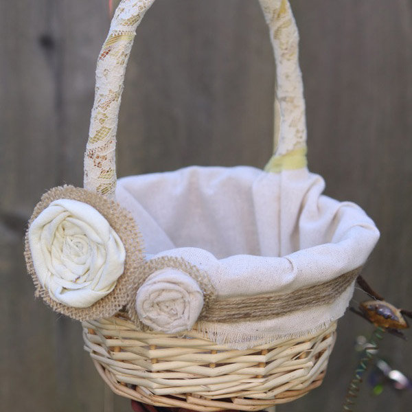 flower girl basket with cotton lining