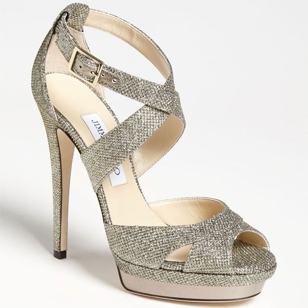 silver jimmy choo wedding shoes