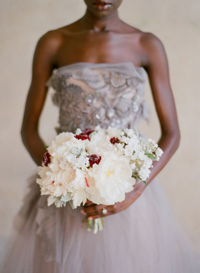 silver wedding gown