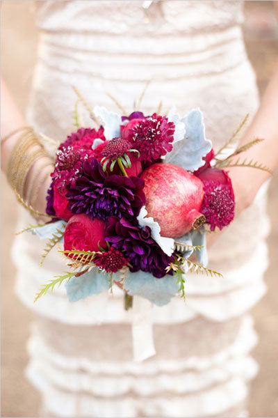 pomegranate wedding bouquet