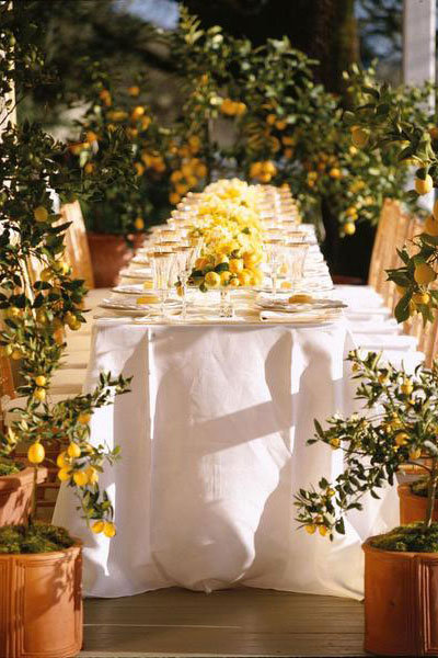 lemon wedding centerpieces