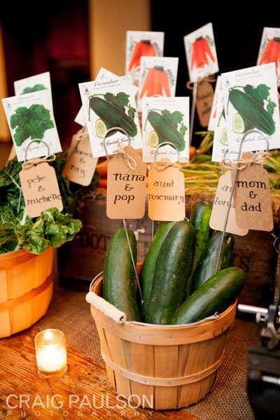 cucumber wedding place cards