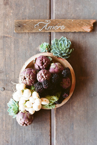 succulents and mint wedding centerpiece