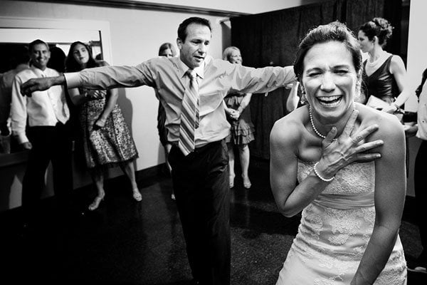 wedding guests dancing