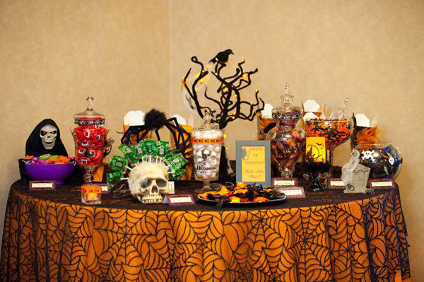 halloween wedding candy buffet