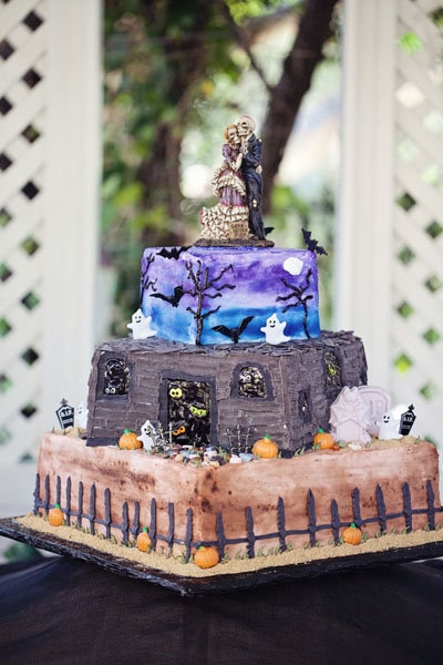 halloween wedding cake