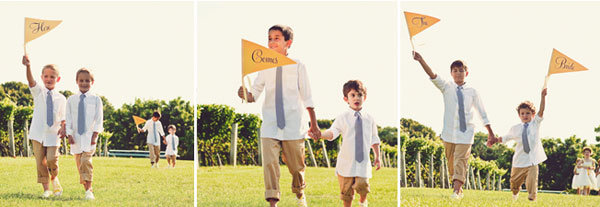 here comes the bride flags