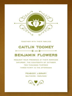 claddagh wedding invitation