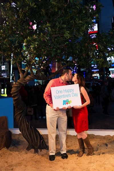 couple in times square 