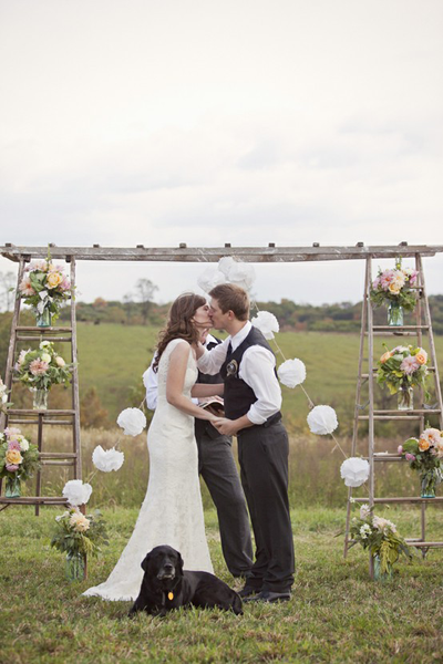 rustic ceremony backdrop