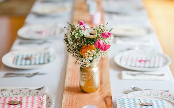 gold mason jar vase 