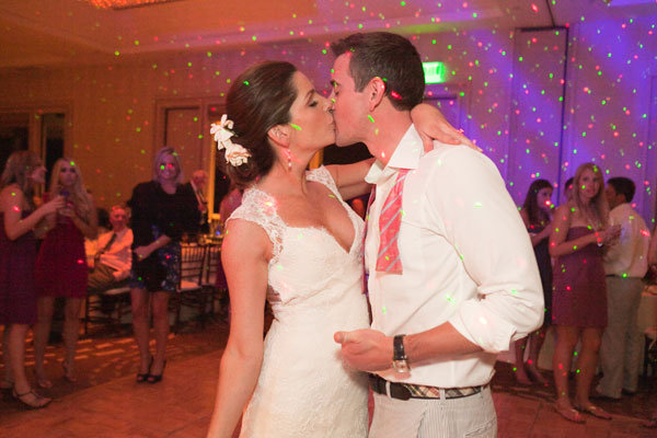 bride and groom dancing