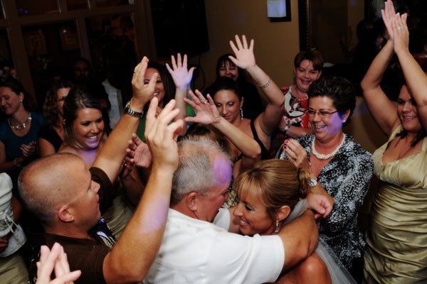 group dancing at wedding