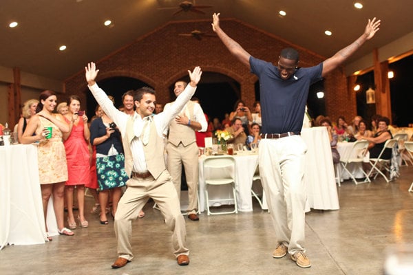 wedding guests dancing