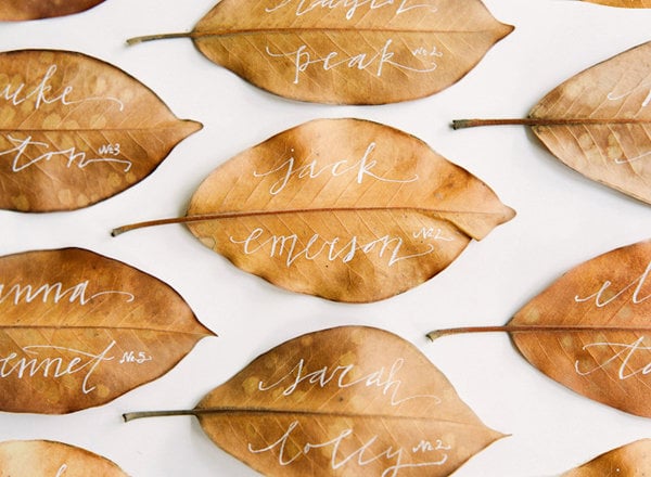 leaf escort cards