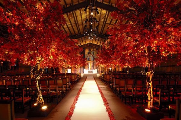 fall wedding ceremony decor