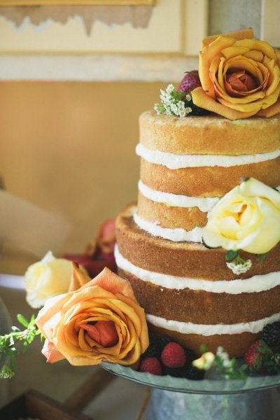 naked wedding cake