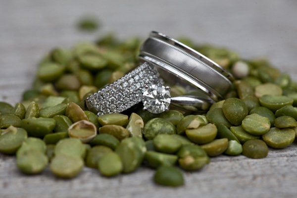 wedding rings with food