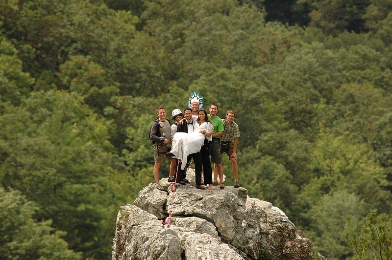 rock climbing wedding