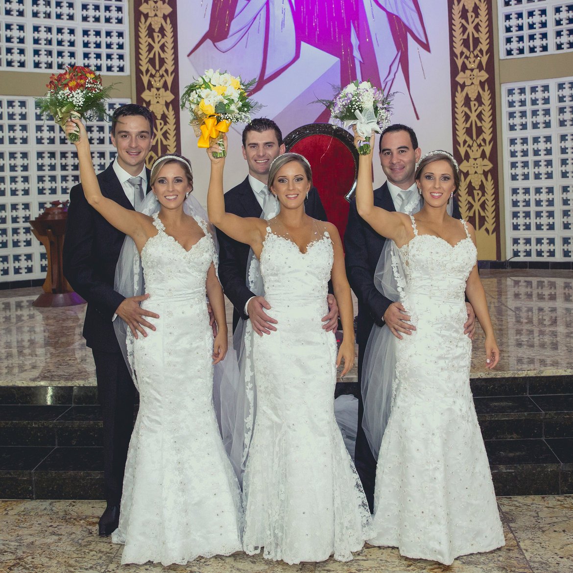 triplet wedding in brazil