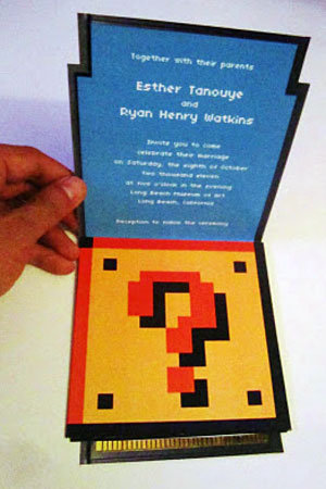 nintendo super mario bros wedding invitation