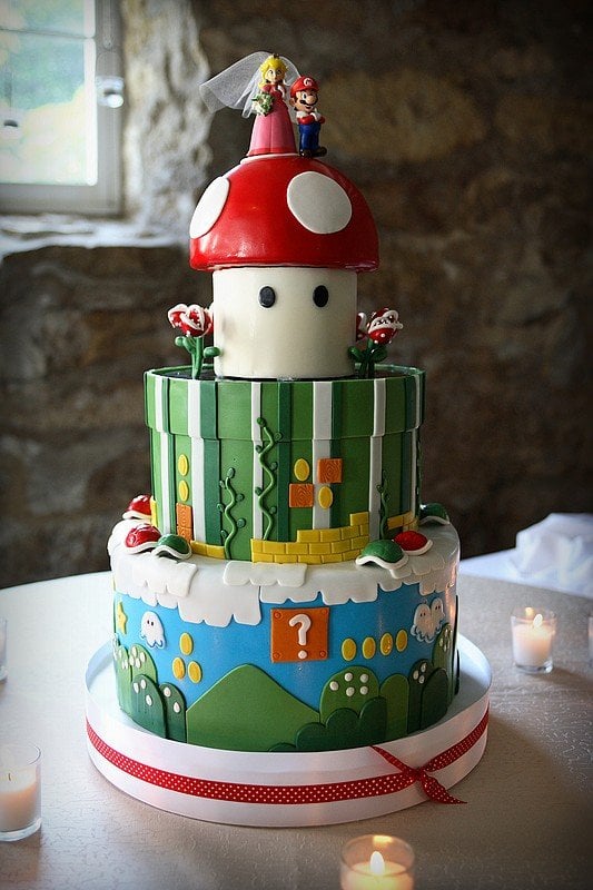 super mario bros wedding cake