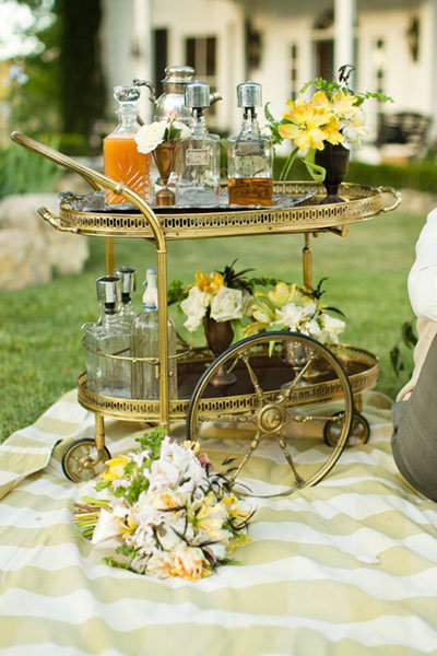 vintage bar cart